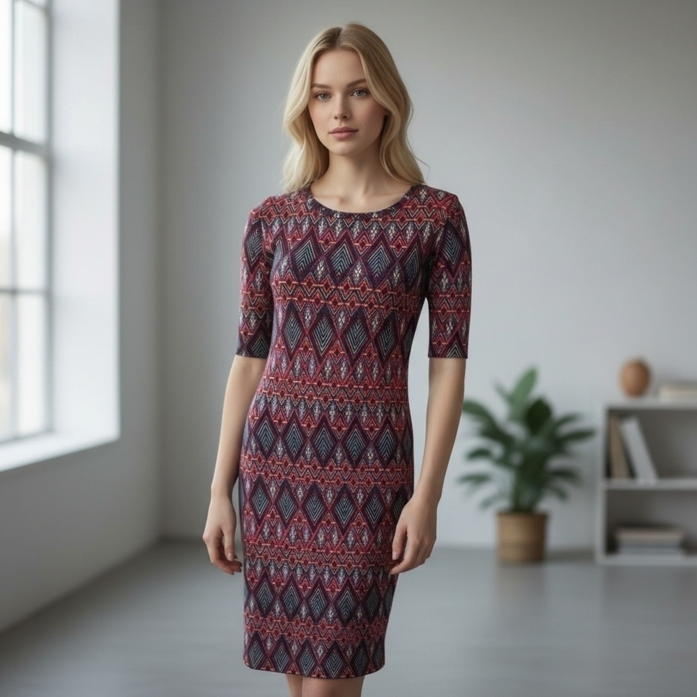 LuLaRoe Julia Diamond Patterned Dress (XXS)